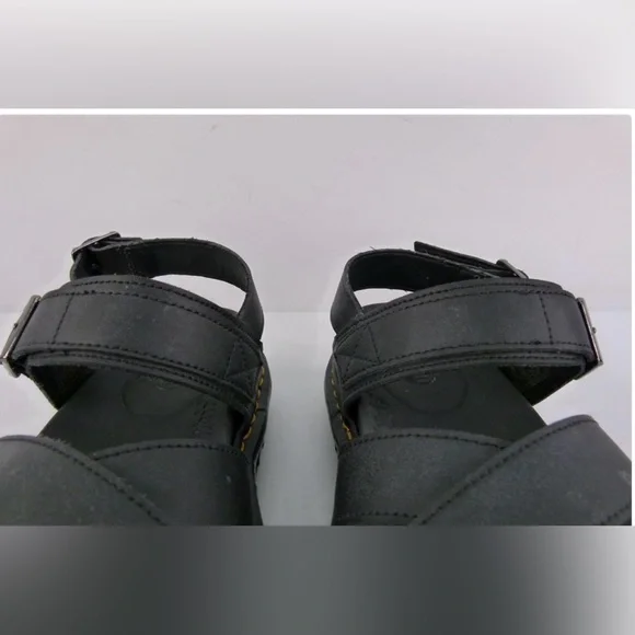 Dr Martens Voss II Quad Platform Sandals Athena Leather Black Women's 9 (N161) - Picture 5 of 11